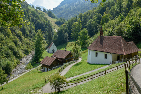 Chapel Ranft of saint hermit Niklaus von Fl&uuml;e at Fl&uuml;eli-Ranft on Switzerland