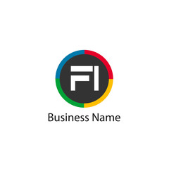 Initial Letter FI Logo Template Design