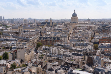Fototapeta na wymiar View to Paris and Pantheon from Notre Dame de Paris