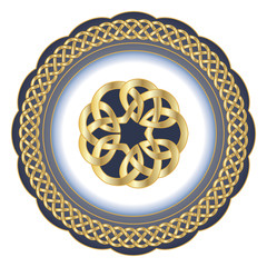 Decorative porcelain plate for table asset ornate  in traditional Celtic style