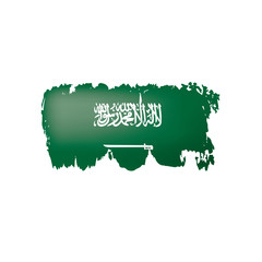 Saudi Arabia flag, vector illustration on a white background.