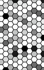 Black honeycomb with a gradient color. Isometric geometry. 3D illustration