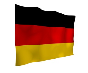 Flag of Germany. Wide format 3D illustration. State symbol of the Federal Republic of Germany. 3D rendering