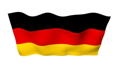 Flag of Germany. Wide format 3D illustration. State symbol of the Federal Republic of Germany. 3D rendering