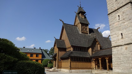 Fototapeta na wymiar Karpacz historische Stabkirche Wang