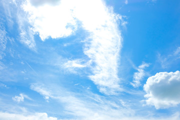 clouds in the blue sky background.
