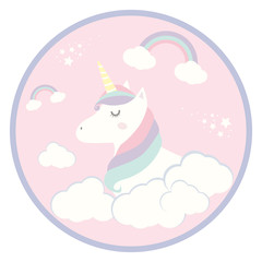 Obraz na płótnie Canvas Cute adorable pastel unicorn background wallpaper