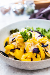 Tortellini Ham Sauce with ham and Parmesan cheese