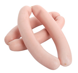 raw hot dog sausage on white background with curve/path - ready to work