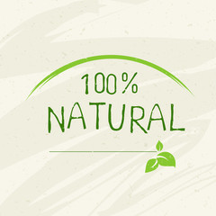 Natural label emblem icon, bio healthy organic label and high quality product badges. Eco, 100 bio and natural product icon. Emblem for cafe, packaging etc. Vector