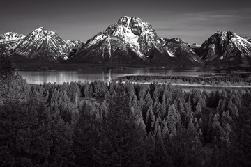 Grand Tetons from Signal Hill Black and White