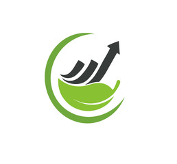 financial leaf logo vector