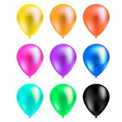 Коллекция разноцветных воздушных шариков