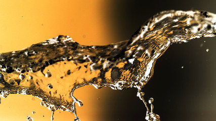 Water splashing in inversion as an abstract background