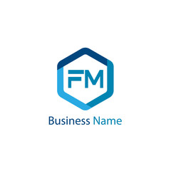 Initial Letter FM Logo Template Design
