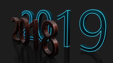 New years concept of backgorund, 3d rendering