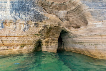 Lake Superior Cave at Pictured Rocks in Northern Michigan, USA