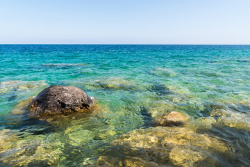 Bruce Peninsula shoreline at Cyprus Lake National Park Ontario on a sunny day