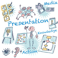 Strichmännchen und Präsentation
