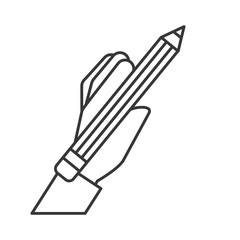 graphic design hand holding pencil