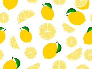 Seamless pattern mixed lemon fruit background - Vector illustration 
