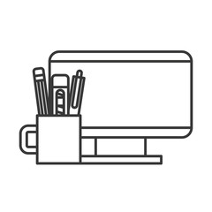 computer and supplies pencil pen cutter