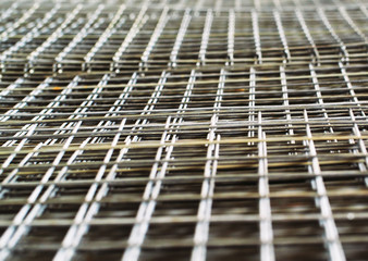Metal grid. Heavy industry production. Metal rolling plant