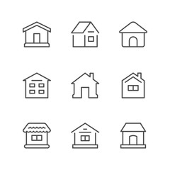 Set line icons of houses