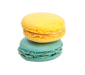 colorful macaroons isolated on the white background