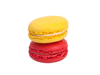 colorful macaroons isolated on the white background
