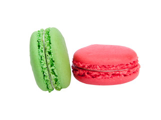 colorful macaroons isolated on the white background