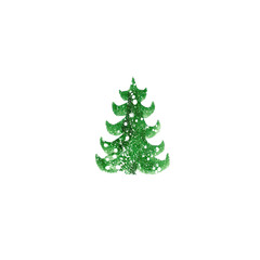 Christmas tree pattern with snow. Watercolor painting. Art background. Hand drawn christmas illustration. Painted backdrop. Greeting card. Holiday drawing.