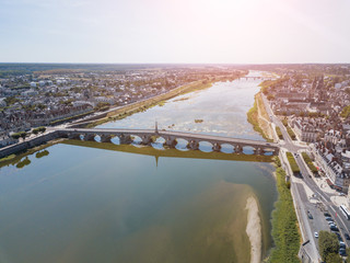 Aerial photography of the castle Amboise, France