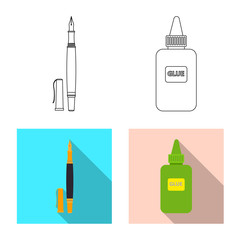 Vector design of office and supply symbol. Collection of office and school vector icon for stock.