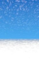 Blue sky background with white clouds. Cumulus white clouds in the clear blue sky in the morning. 3D illustration