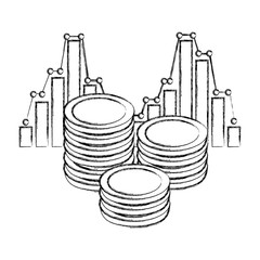 stacked coin money statistics chart business