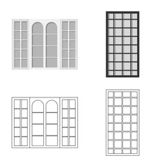 Vector illustration of door and front symbol. Set of door and wooden stock symbol for web.
