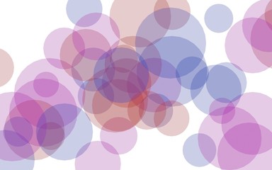 Multicolored translucent circles on a white background. Green tones. 3D illustration