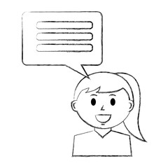 businesswoman employee and speech bubble
