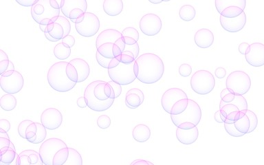 Light pastel colored background with pink bubbles. Wallpaper, texture pink balloons. 3D illustration