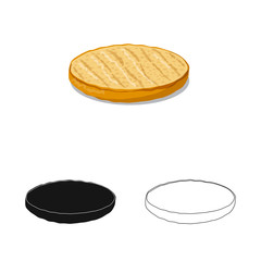 Isolated object of burger and sandwich icon. Collection of burger and slice stock vector illustration.