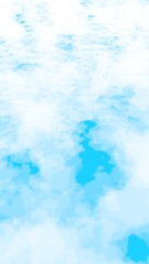 Background of abstract white color smoke isolated on blue color background. The wall of white fog. 3D illustration