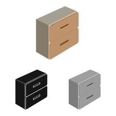 Vector illustration of bedroom and room sign. Set of bedroom and furniture stock symbol for web.