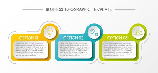 Business infograph with colorful boxes. Vector.