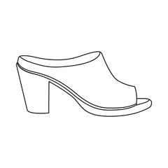 Behangcirkel Isolated object of footwear and woman symbol. Set of footwear and foot stock symbol for web. © Svitlana