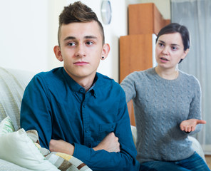 Mother trying to reconcile with son teenager