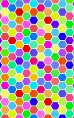 Honeycomb many color, multicolored. Isometric geometry. 3D illustration