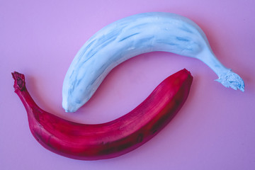  Bananas. Bananas in the paint. Colorful bananas. Decorative bananas.