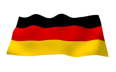 Flag of Germany. Wide format 3D illustration. State symbol of the Federal Republic of Germany. 3D rendering