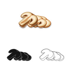 Isolated object of burger and sandwich sign. Set of burger and slice stock symbol for web.